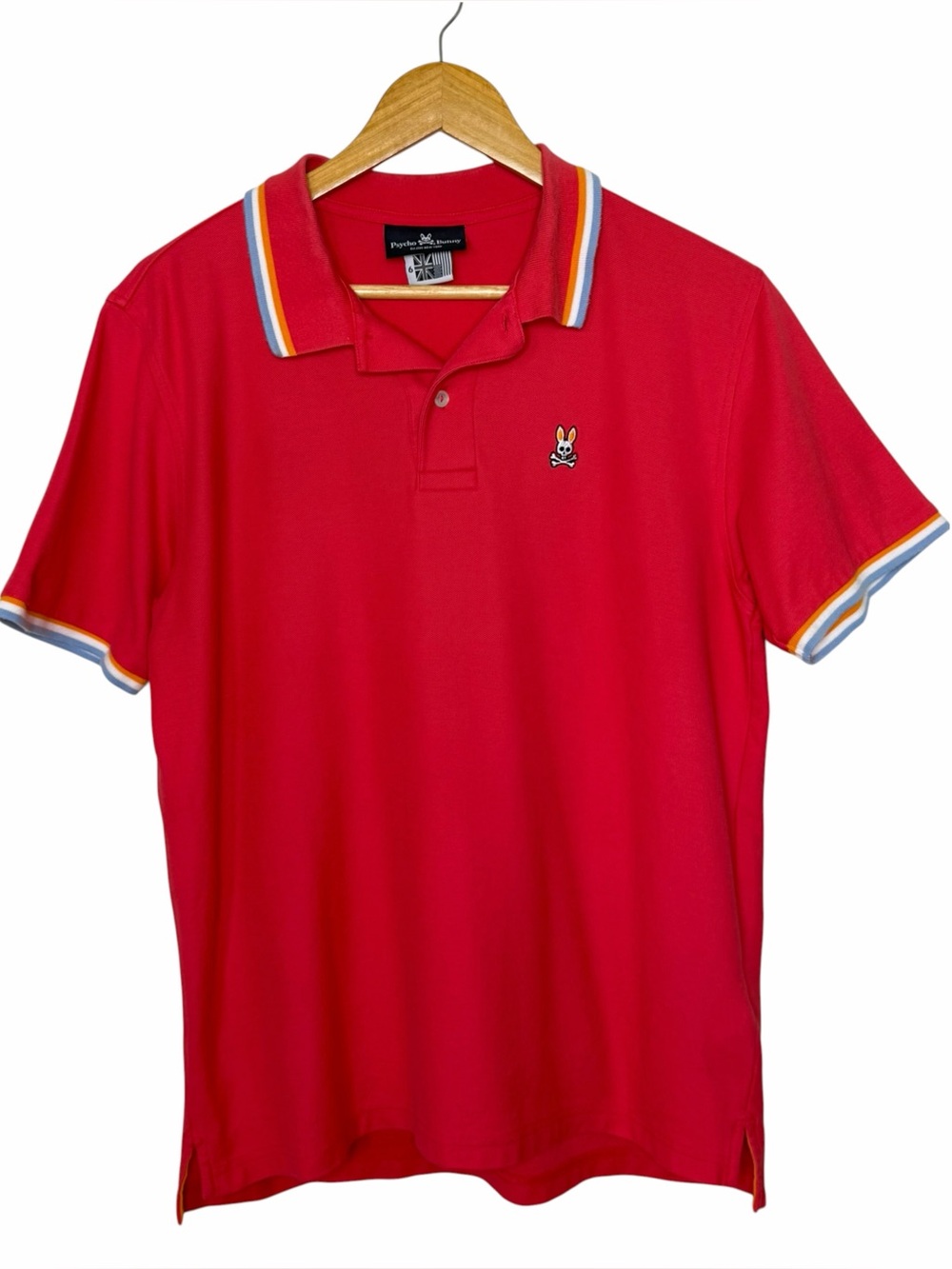 Psycho Bunny Red Short-Sleeve Polo with Contrast Trim size large (6)